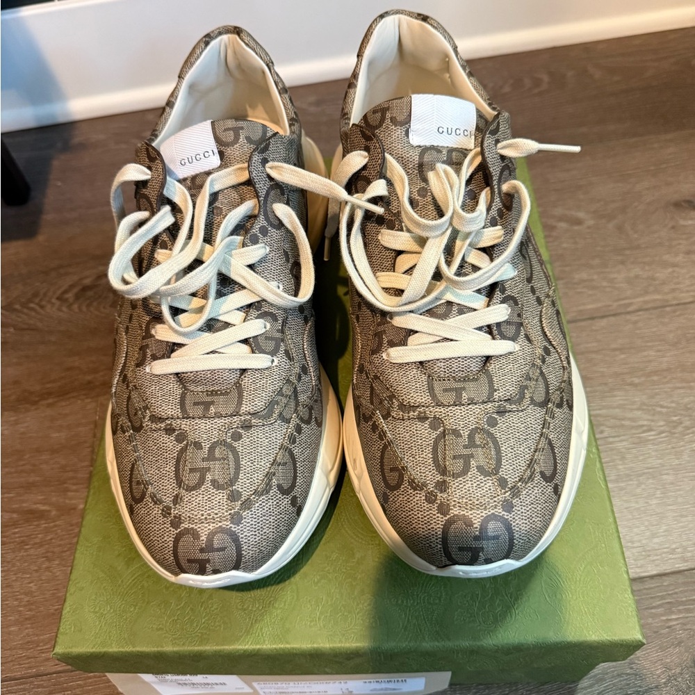 Gucci 100 Rhyton Sneaker 'Beige Monogram'  Men’s size 14